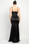 Mermaid Cowl Neck Satin Gown