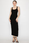 Lace Trim Tank Dress w/Slit