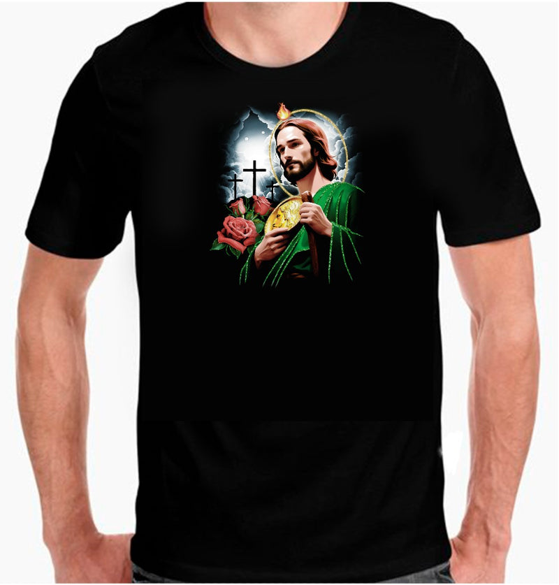 San Judas Tadeo Glitter Graphic Tee