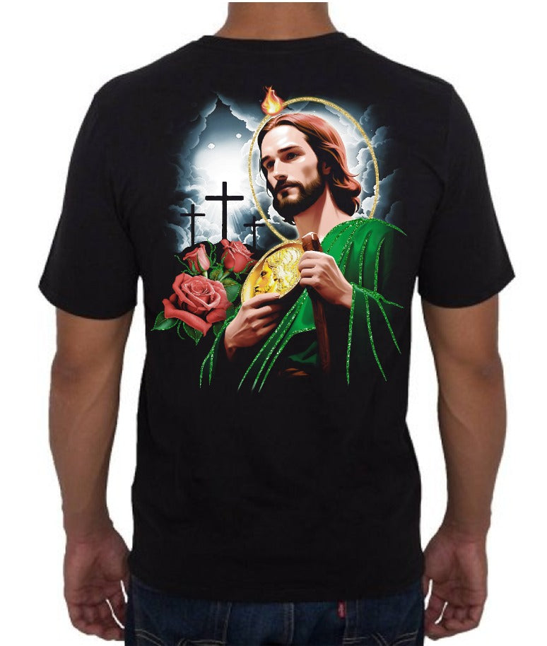 San Judas Tadeo Glitter Graphic Tee