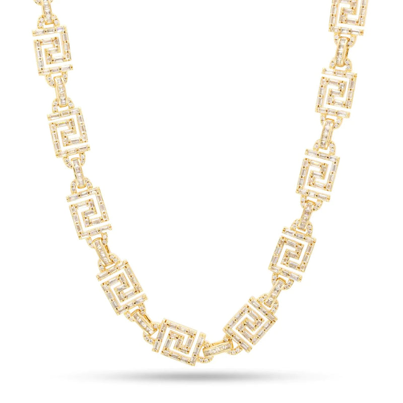 22", Iced Out Greek Key Chain