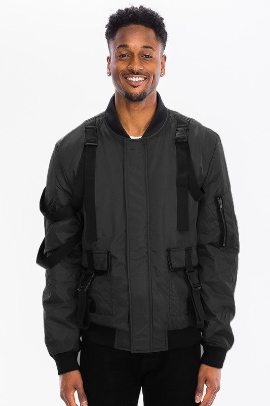 Strap Bomber Jacket
