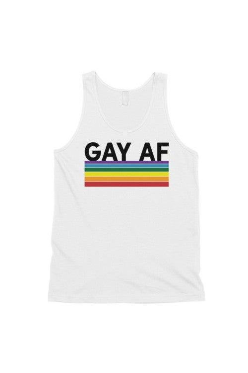 Gay AF Rainbow Stripe Tank Top