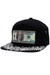 100 Dollar Bill Bandana Snap Back Hat Blk