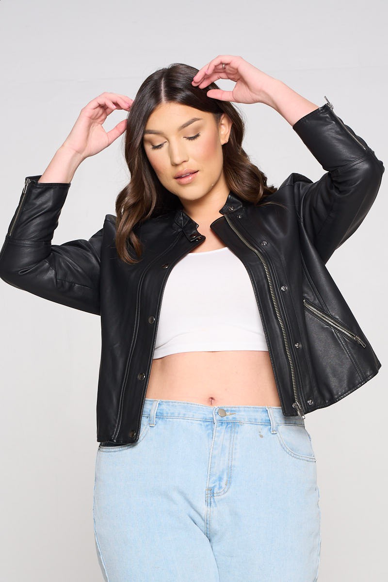 Lightweight Faux Leather Jacket