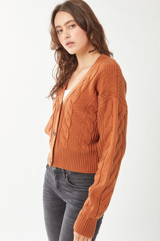 Button Front Knitted Sweater Cardigan