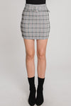 Belted Plaid Mini Skirt
