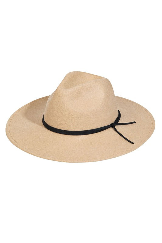 Flat Brim Leather Strap Hat