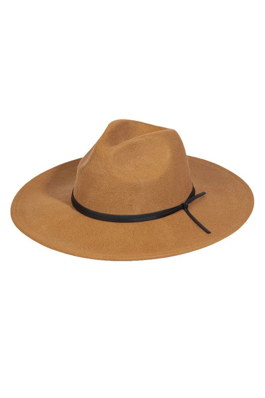 Flat Brim Leather Strap Hat