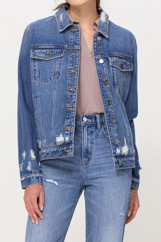 Authentic Denim Distress Jacket
