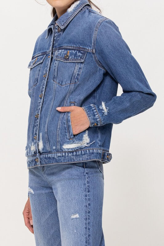 Authentic Denim Distress Jacket