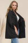 Tie Belt Collared Hooded Jacket