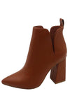 Setting Pointy Toe Chunky Heel Bootie