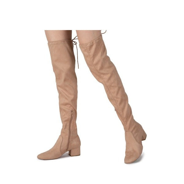 Sign Suede Over The Knee String Boot