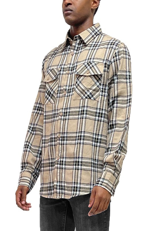 Plaid Flannel Long Sleeve Button Up