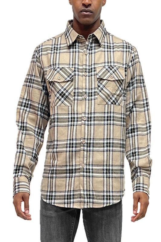Plaid Flannel Long Sleeve Button Up