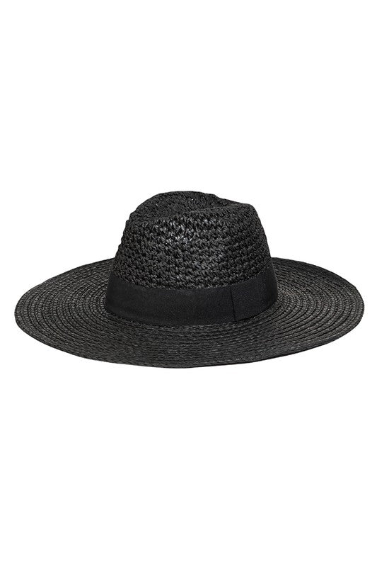 Banded Straw Sun Hat