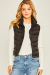 Padded Solid High Neck Vest