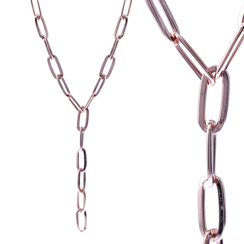 Oval Y Link Chain Link Necklace