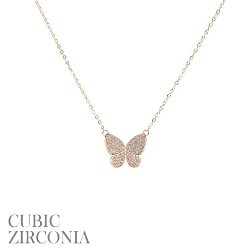 CZ Tilted Butterfly Necklace