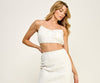 Textured Front Bow Crop Tank