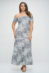 Botanical Smock OffShldr Maxi Dress