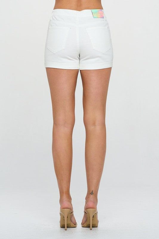 Mid Rise Rolled Cuff Short