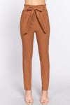 High Waist Paperbag Tie Front Pant