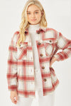 Woven Plaid Long Line Jacket