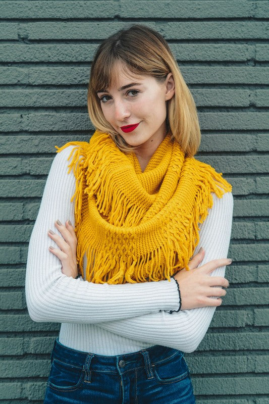 Pointelle Fringe Inf. Mustard