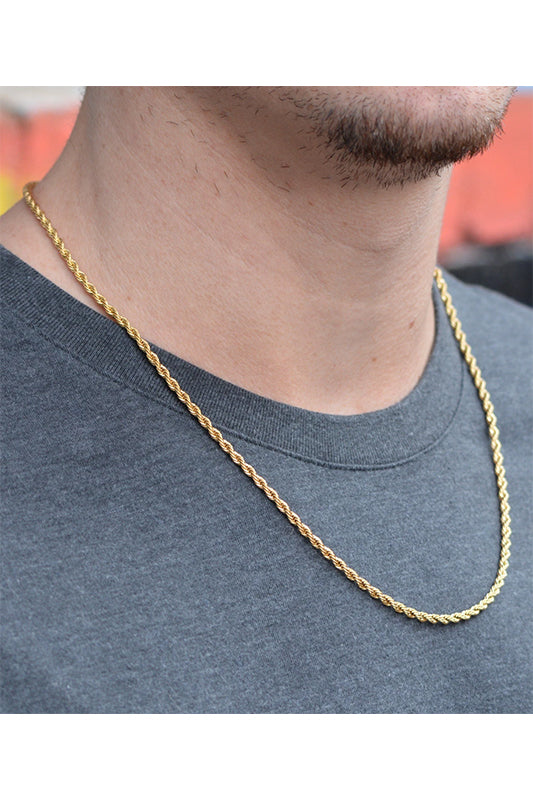24'' Gold Rope Chain Necklace – Concept Apparel
