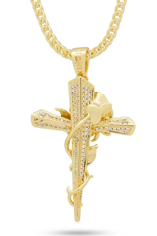 Rose Cross Diamond Necklace
