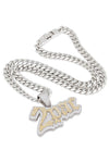 2Pac Ice Logo Necklace Silver