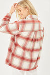 Woven Plaid Long Line Jacket