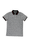 All Over Geometric Stripe Short Sleeve Polo