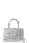 All Rhinestone Curve Handle Bag