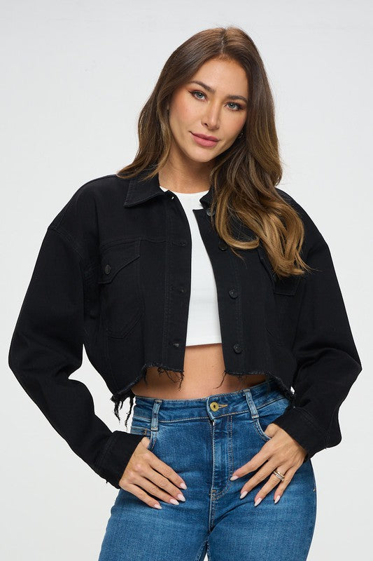 Oversize Crop Denim Jacket