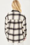 Woven Plaid Long Line Jacket