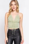 Halter Neck Front Ruched Cami Top