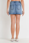 5-Button Distress Mini Skirt