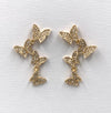 Rhinestone Butterfly Tiered Earrings