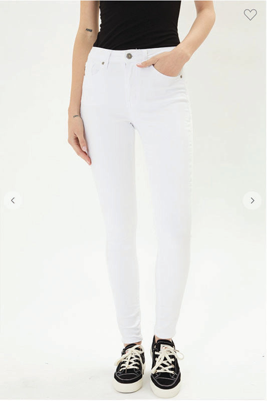 High Rise White Denim Jeans