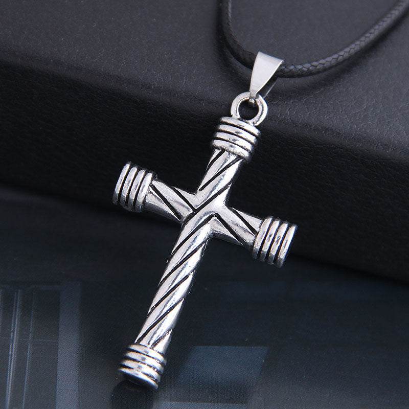 Silver Retro Cross Necklace