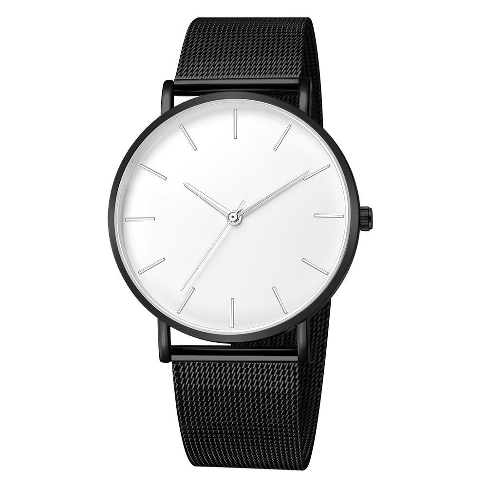 Mesh Strap Watch with White Face