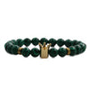 Green Beaded Crown Bracelet