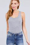 Scoop Neck Racer Back Tank Bodysuit