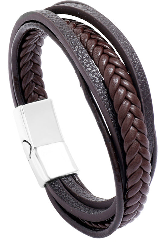 Leather Magnet Layered Bracelet