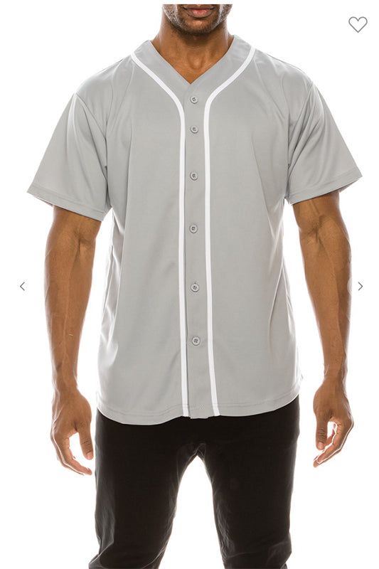 Button Up Baseball Jersey Medium / White
