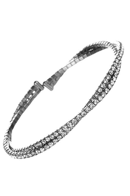 Twisted Memory Wire Crystal Bracelet
