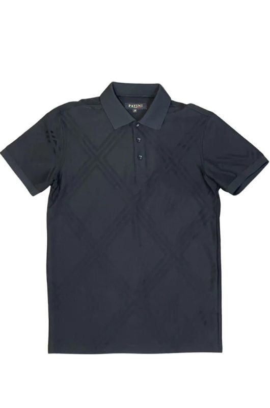 Diamond Diagonal Pattern Short Sleeve Polo